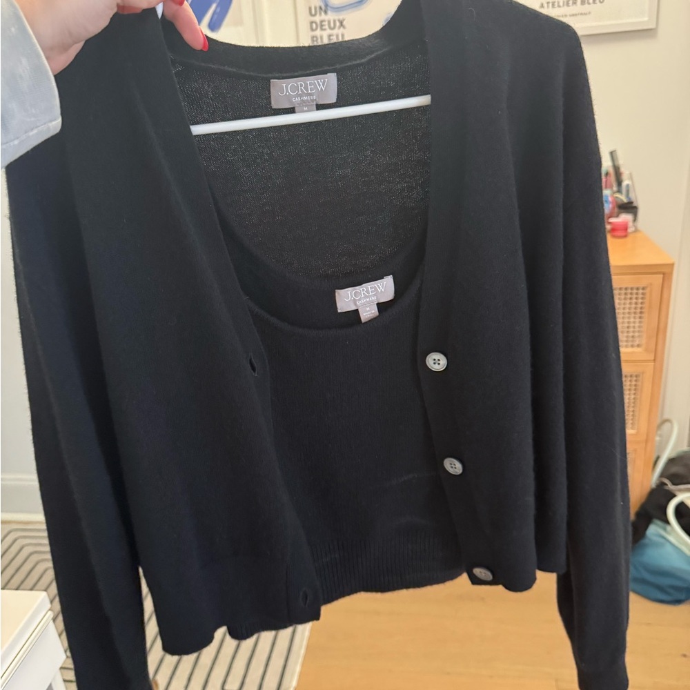 J. Crew Women's Classic Black Cardigan Set